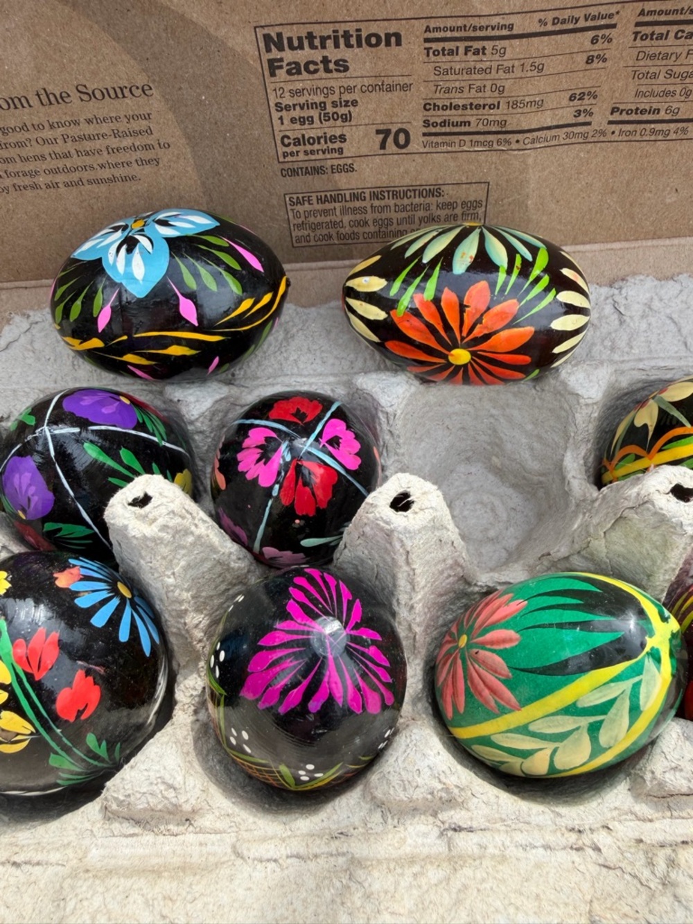 Handpainted Wood Eggs (13) As Is Collectible 1970’s Some With Paint Chipped - Picture 6 of 16